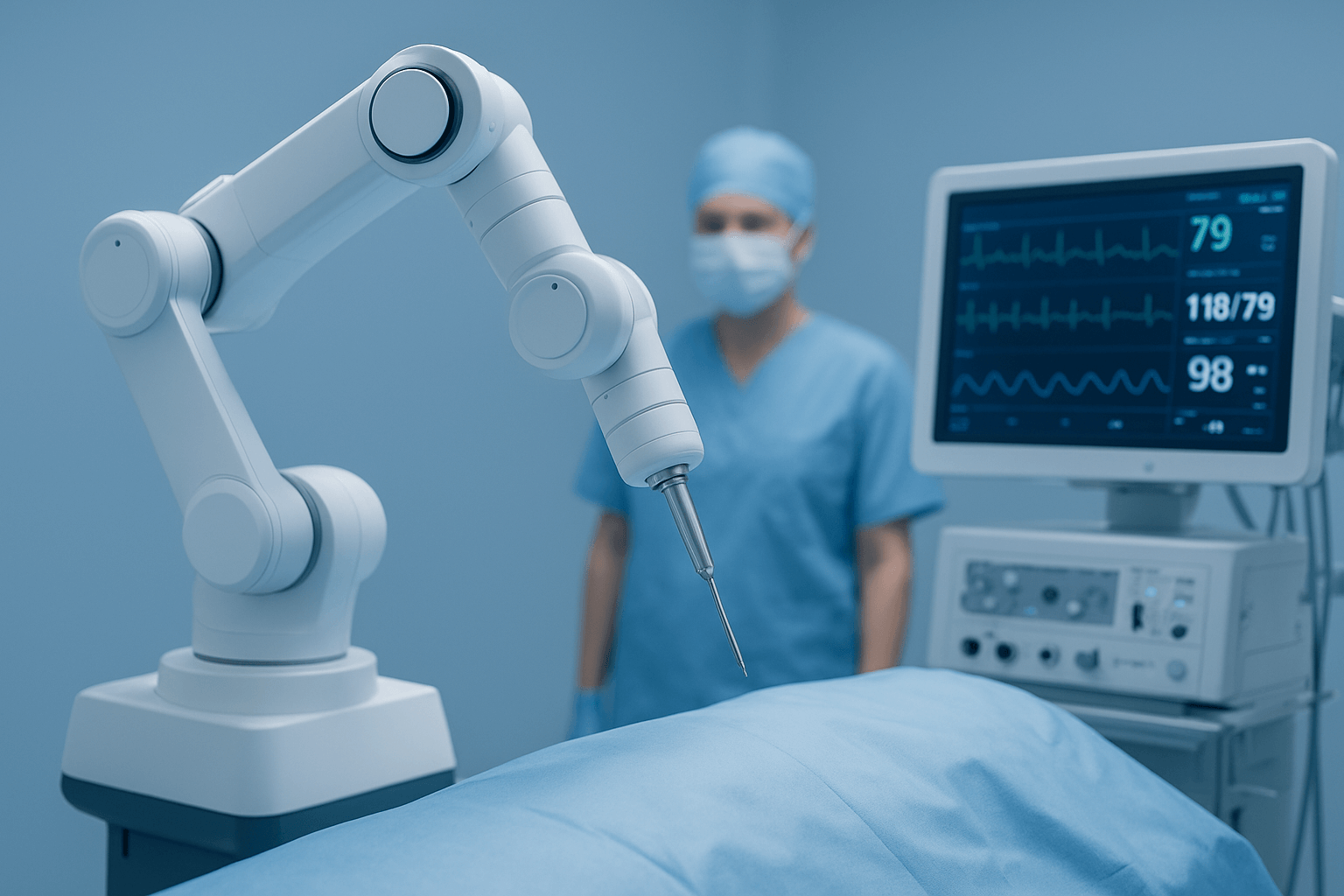 Medical team using modern technology at work